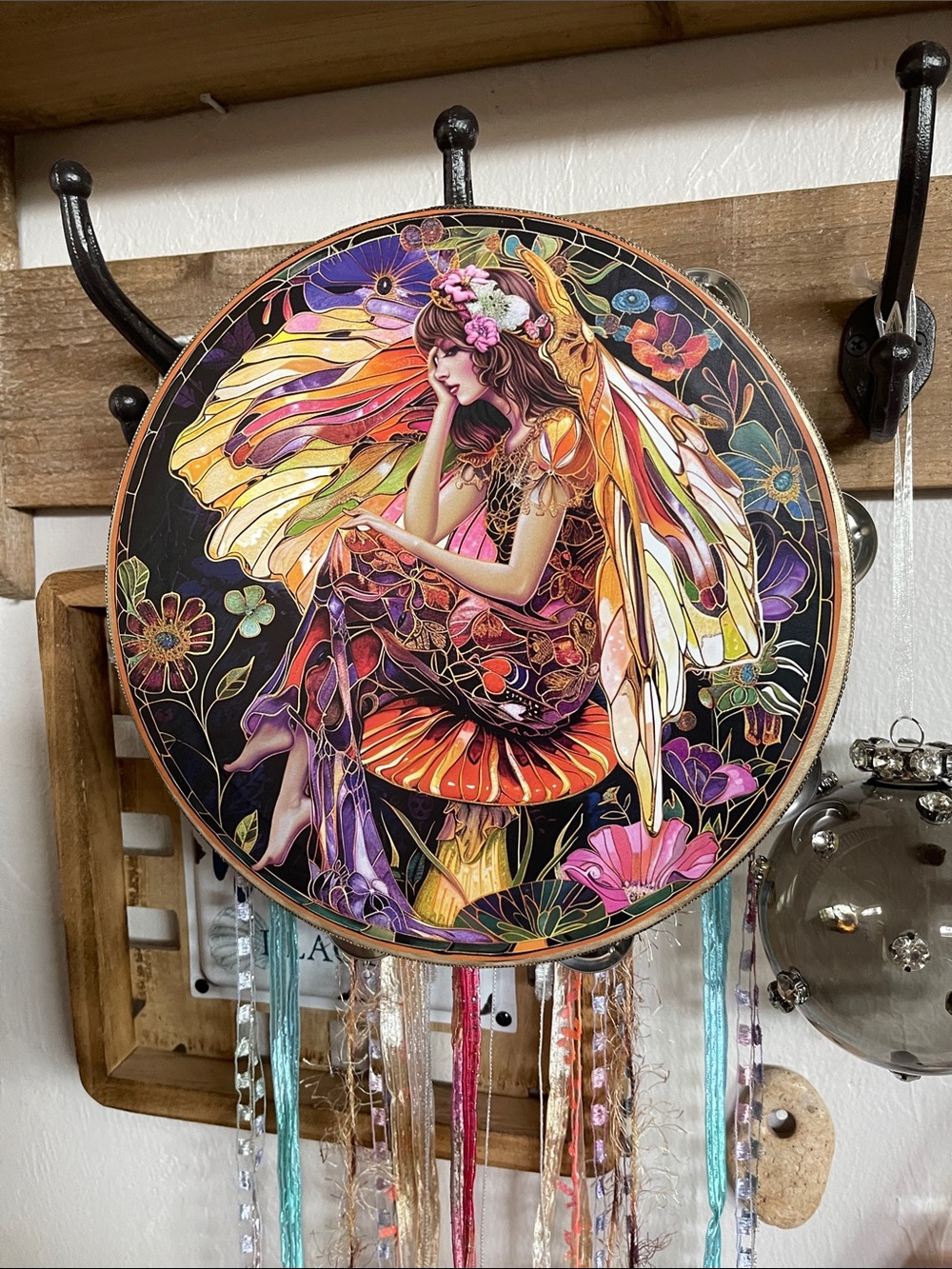 Oops Colorful Fairy Tambourine Wall Art - Vibrant Multicolor